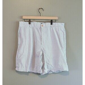 J. Crew Vintage Seersucker Shorts 36 Blue White Stripe Cotton Y2K Preppy 9"